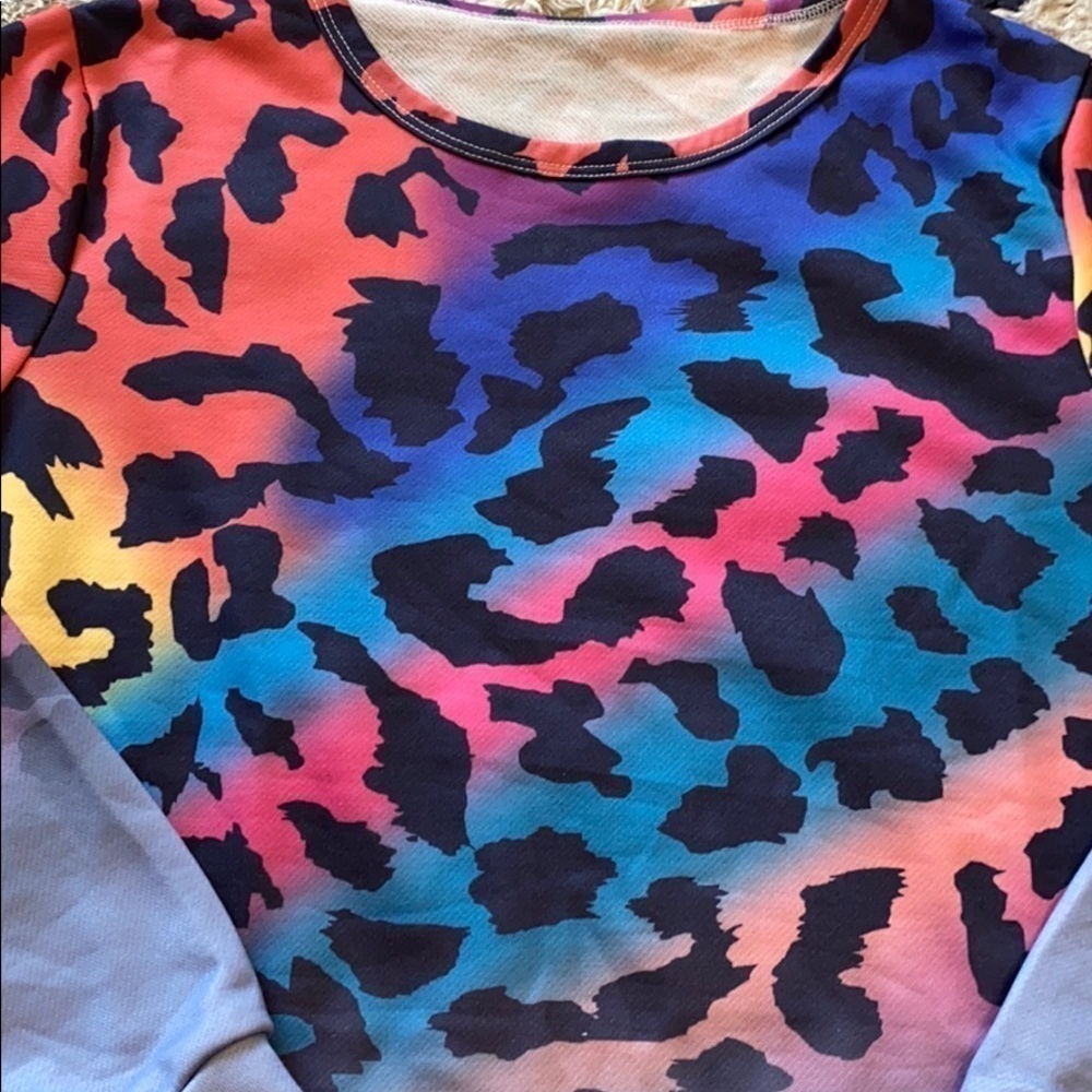 NWOT rainbow cheetah top - Picture 2 of 4